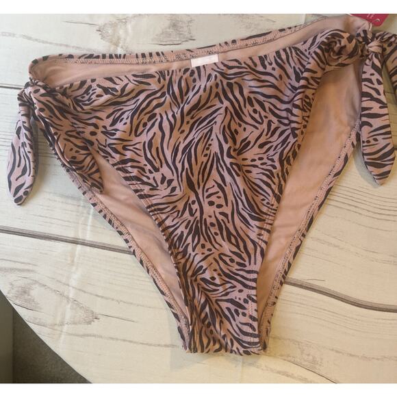Xhilaration Metallic High Waist Bikini Bottom Animal Print Juniors XL NWT - Picture 3 of 5